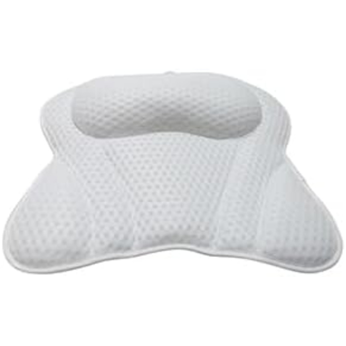 Penelife Bathtub Pillow with 6 Suction Cups - Ergonomic Bath Pillow with 4D Air Mesh Technology - Neck Pillow for Optimal Relaxation - White Bathtub Cushion