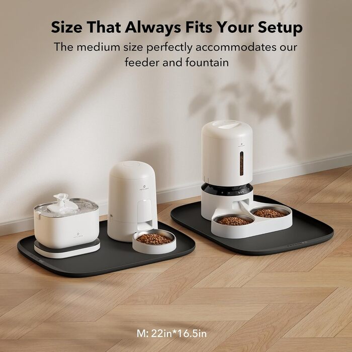 PETLIBRO Килимок для годування собак і котів, силіконовий, з бортиками, захист від розливу, 55,9 x 22 x 16,5 см