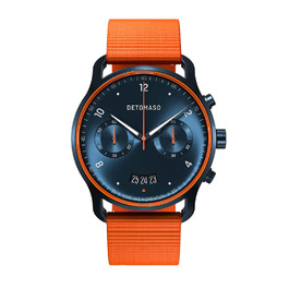 Годинник чоловічий DeTomaso SORPASSO Velocita Blau Orange з нейлоновим ремінцем