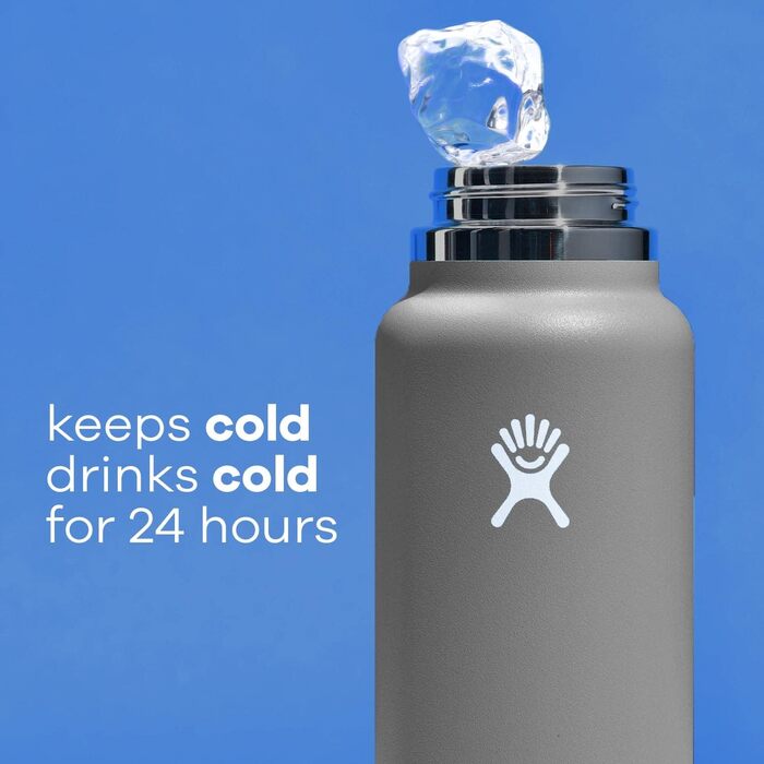 HYDRO FLASK - 1180ml (40oz) Water Bottle - Insulated Stainless Steel Water Bottle - Sports Bottle with Leak-Proof Flex Cap Lid & Strap - Dishwasher Safe Thermos Bottle - Wide Mouth Opening - (Snapper, 591 ml)