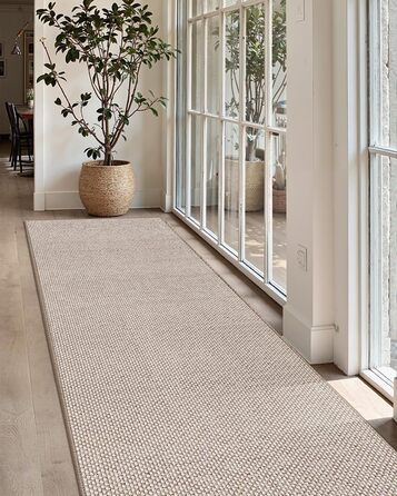 Килимок кухонний неслизький, 61x183 см, тканинний з гумовою основою, бежевий | COLOR&GEOMETRY