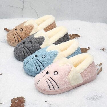 Дитячі тапочки KVbabby: теплі, м'які, з плюшем, з антиковзаючою підошвою, для дівчаток та хлопчиків, бавовна, зимові, блакитні (21/22 EU)