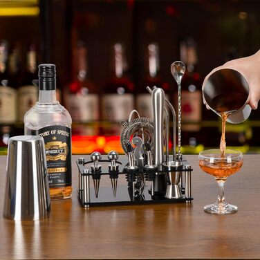 Набір для приготування коктейлів Cinnani: шейкер Boston, аксесуари, 750 мл, нержавіюча сталь, для дому, барів та вечірок