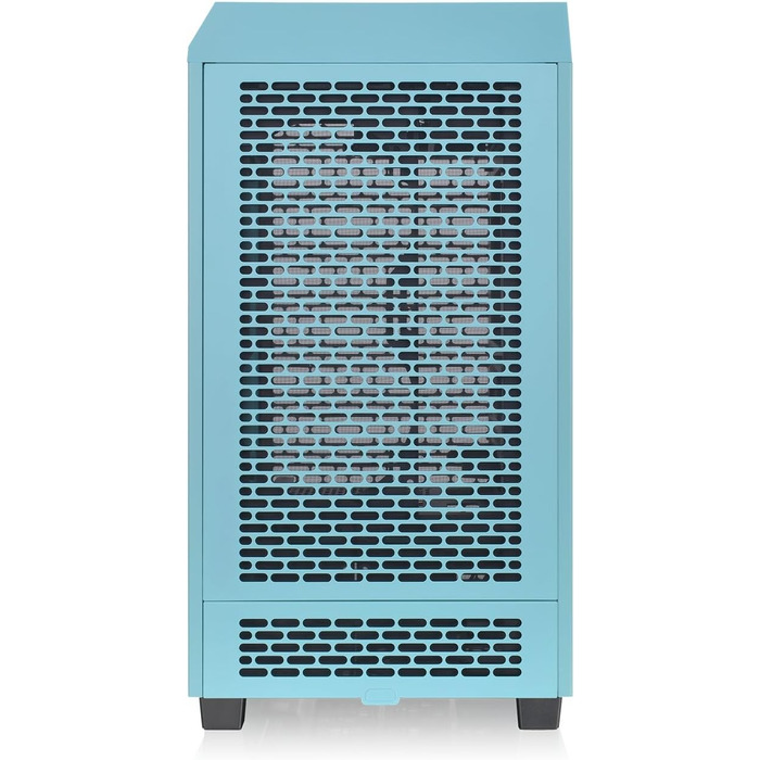 Корпус Thermaltake The Tower 200 Turquoise Mini-ITX з вертикальним розташуванням, загартоване скло, 2x CT140 вентилятори, підтримка AIO 280мм, GPU до 380мм