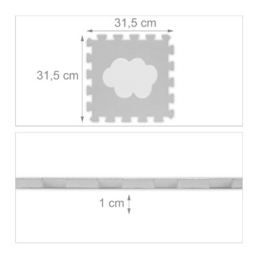 Relaxdays 18-piece Puzzle Mat Cloud