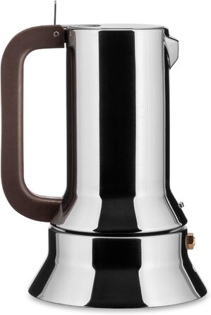 Alessi Espresso Machine, 3 Cups, for Induction, Stainless Steel, Silver, 7 x 11.5 x 14 cm, 9090/3, 7 x 11.5 x 14 cm Single