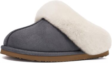 Жіночі домашні тапочки Litfun, зимові, теплі, з плюшу, пантолетти з замші, з пам'яттю, з штучним хутром, для дому та вулиці (сірі, 36/37 EU)