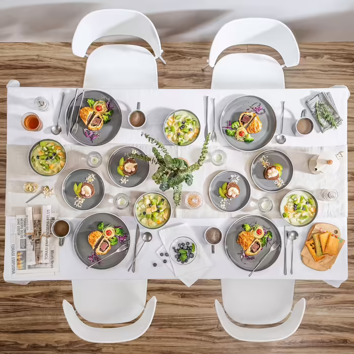 Tableware Stoneware, vancasso SESAM Dinnerware Set, 32-Piece Combination Set, with Cake Plates, Dinner Plates, Coffee Cups and Bowls, Scandinavian Design for 4-12 People 32-Piece Combination Set Dg