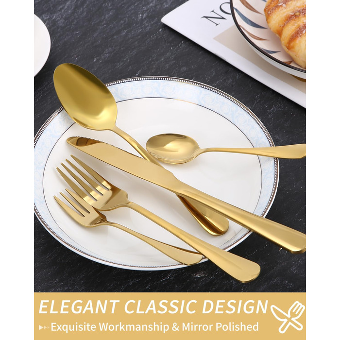 Набір столових приборів на 12 осіб, 60 предметів, чорний, з нержавіючої сталі, блискучий, для посудомийної машини, елегантний, з ножем, виделкою, ложкою, для дому, вечірки, ресторану