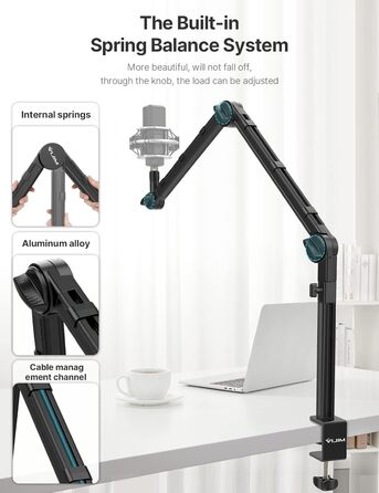 Тримач для мікрофона ULANZI LS24 - професійний, міцний, для студії, стрімінгу, подкастів, broadcast, з адаптерами 3/8' та 5/8'