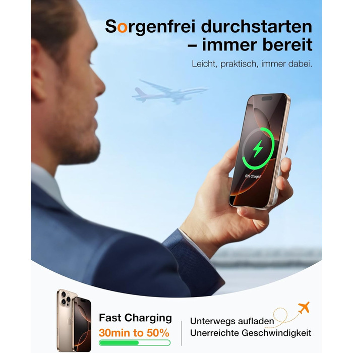 TORRAS Power Bank 5000mAh з MagSafe, 22.5W PD, USB-C, для iPhone 17 Pro Max та інших моделей