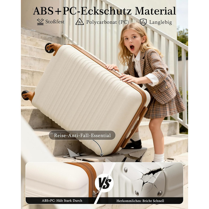 Набір валіз COOLIFE для ручної поклажі (55x35x20cm + 40x25x20cm) з TSA замком та ABS корпусом | 2 шт.