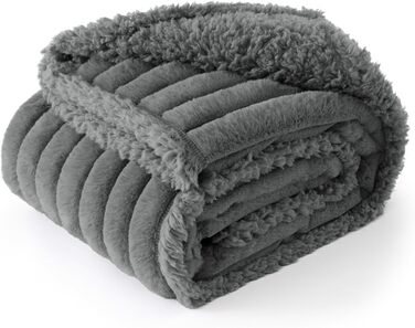 Водонепроникний коврик для собак BEDSURE 102 x 127 см - миючий, для великих собак, м'який та пухнастий, захисний, для дивану, сірий