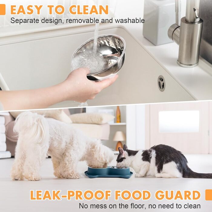 Миска для собак Jestrem 3-в-1: повільне годування, неслизька підставка, нержавіюча сталь. Підходить для собак великих, середніх та малих порід