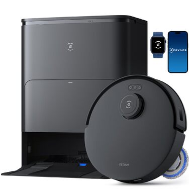 Робот-пилосос ECOVACS DEEBOT T30S PRO OMNI з функцією миття, 11000 Па, технологія ZeroTangle, миття гарячою водою 70°C, TruEdge™ для прибирання кутів, акумулятор 6400 мАг, уникнення перешкод за допомогою AI