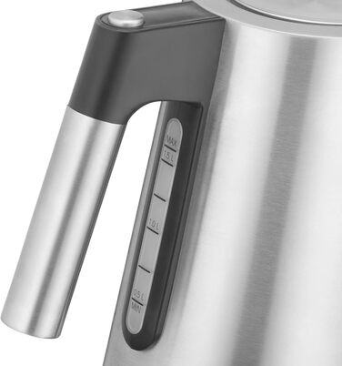 WMF Kineo Kettle with Temperature Setting, 1.6L, Scale Filter, 3000W, Live Temperature Display, Stainless Steel Matte Electric Kettle, Cromargan Single