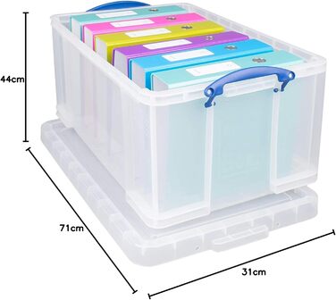 Really Useful Box 2-Pack, 64 Liter, for organizing and storage, 710 x 440 x 310 mm, transparent