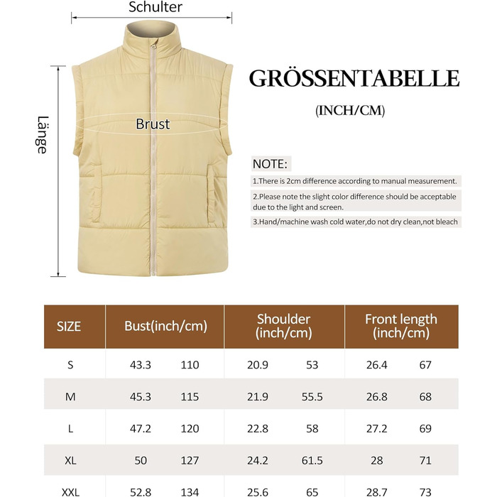 Легка степкова жилетка Daen Weste з коміром-стійкою, без рукавів, для осені/зими/міжсезоння, для активного відпочинку на природі, S-XXL (Хакі, S)