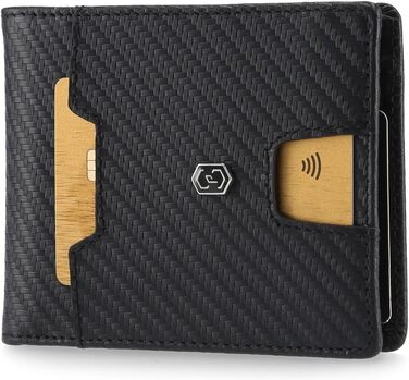 Портмоне ZNAP® Slim Wallet: картхолдер для чоловіків з RFID захистом (Flapp Carbon, 8 карт)