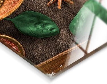 Настінний годинник із скла безшумний The Spice 20x60 см для кухні, прямокутний, з металевими стрілками, вироблено в ЄС