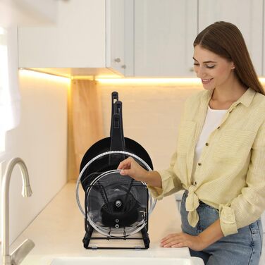 Організатор для кришок та сковорідок Joeji's: 9 регульованих відділень, розширюваний, для шафи або ящика