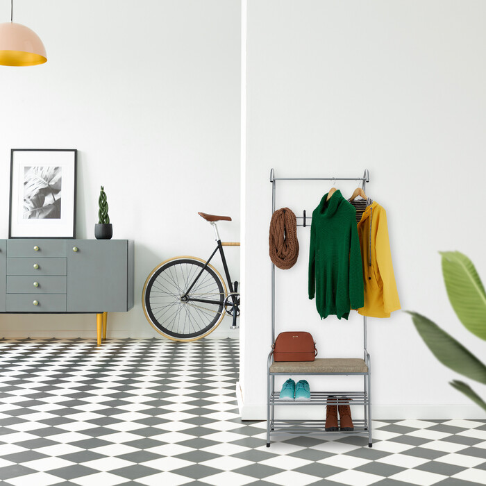 Relaxdays Wardrobe with Shoe Storage & Bench
