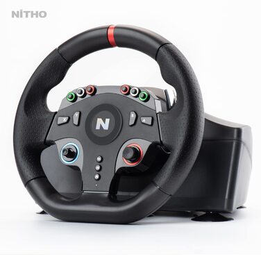 NITHO Drive Pro ONE: Ігровий кермо NITHO з педалями та перемикачем передач для PS4, PC, Xbox One, Xbox Series X|S та Switch. 270 градусів, Zero Dead Zone.