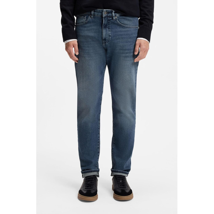 Чоловічі джинси BOSS Maine Regular-Fit сині з еластичного деніму (52W / 32L, Середньо-синій 427)