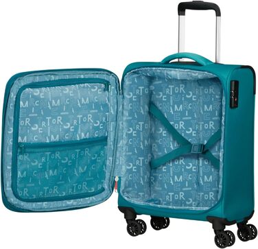 Валіза American Tourister Pulsonic Spinner L, розширювана, 81 см, 113/122 л, бірюзова (Stone Teal), мала 55 см, 43.5 л