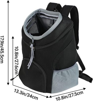 Рюкзак для тварин 3-7 кг - регульований, дихаючий, з передньою кишенею для собак та котів - дизайн 