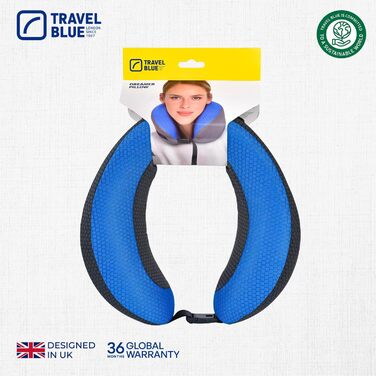 Blue Dreamer Travel Neck Pillow - Memory Foam Airplane Pillow for Travel with Breathable Mesh Fabric, Removable Cover, High Comfort & Support, Easy Storage