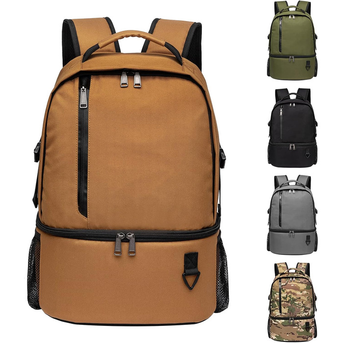 28L Insulated Cooler Backpack - Double Layer Thermal Rucksack for Picnics, Camping, Travel (Brown)