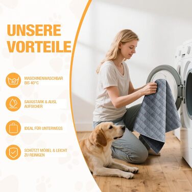 Водонепроникний килимок для собак Lekereise 137x208 см – 100% поглинаючий, не пропускає витоки, м'який, з антиковзаючим покриттям. Захист для дивану, ліжка та авто. Практичний килимок для собак та котів (Сірий)