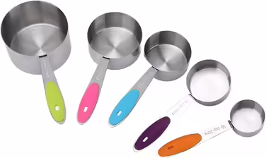 Measuring Spoon Set, 10-Piece Measuring Cup and Spoon Set, Stainless Steel Measuring Spoons with Silicone Handles, Durable Stackable Measuring Cup and Spoon Set for the Kitchen