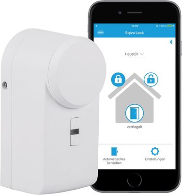 Розумний дверний замок eqiva Bluetooth Smart, білий, 142950A0, 5.6x5.2x11.4 см