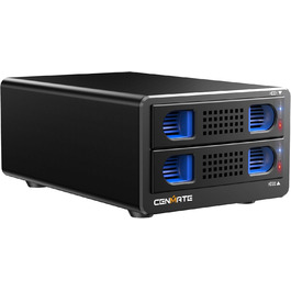 Корпус для жорстких дисків 10Gbps Dual Bay з алюмінію та вентилятором для 2.5/3.5 SATA HDD/SSD з USB A/C 3.2, Hot Swappable, Daisy Chain, DAS (без RAID/NAS)
