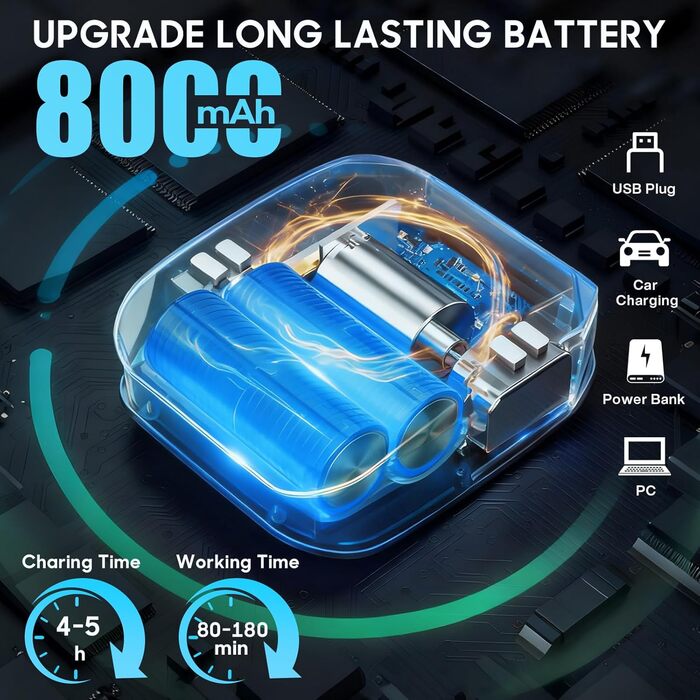 Портативна душова кабіна для кемпінгу Spardar, 8000mAh, з насосом та індикатором температури, 2м шланг, для відпочинку, автомийки, домашнього використання, чорна