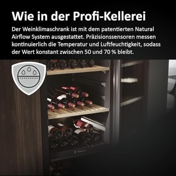 Haier 34 Bottle Wine Refrigerator - 2 Zone Wine Cooler with UV Glass Door, Wooden Shelves, Wi-Fi & Touch Display, Vibration-Free Storage