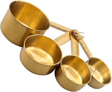 5-Piece Stainless Steel Measuring Spoons, Micro Scoop for Dry Food, Micro Spoon, Coffee Spoon, Measuring, Magnetic Measuring Spoons, Teaspoons, Golden Stainless Steel, 4 Pieces * 5