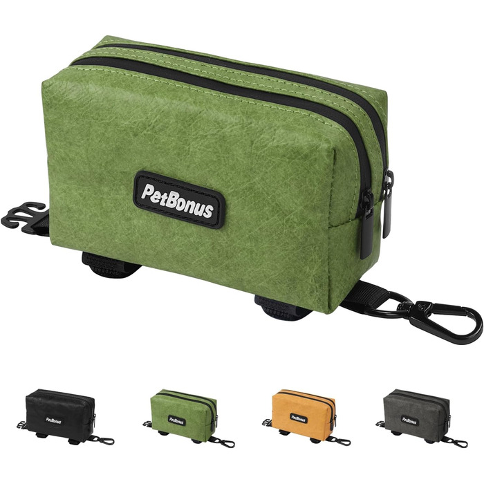 Диспенсер для собачих відходів PetBonus з водонепроникним кейсом та ласощами, зелений (15 відходів)