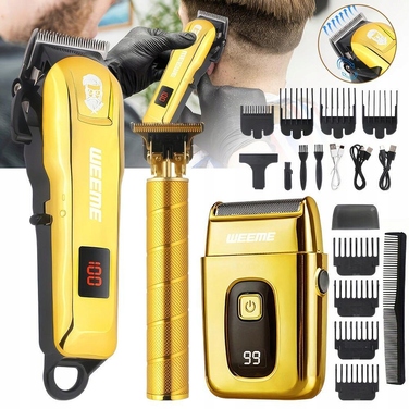 Професійна бездротова машинка для стрижки Wet&Dry, USB, набір 11 в 1