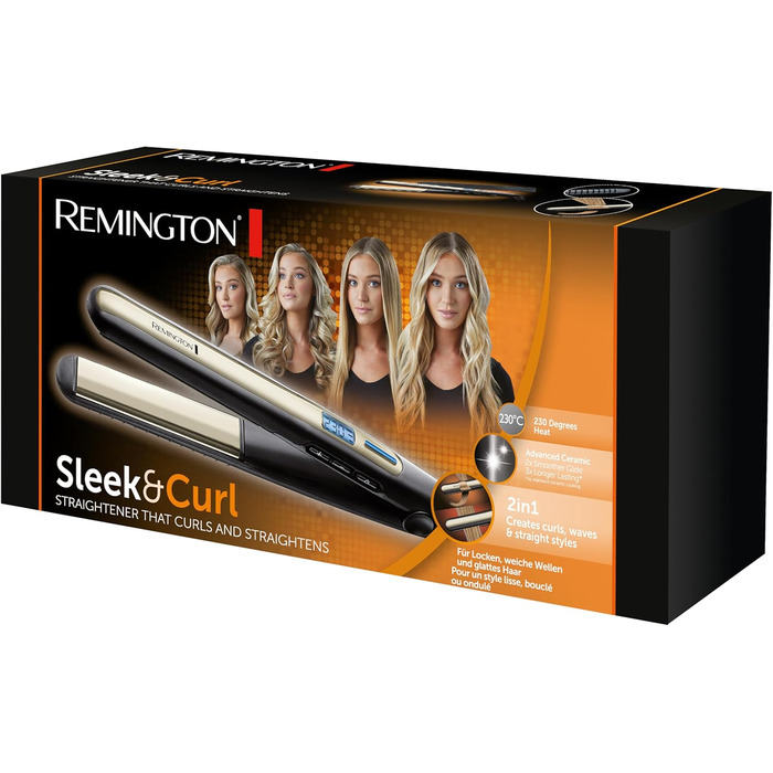 Випрямляч для волосся Remington S6500 Sleek & Curl з турмаліновою керамікою, LCD-дисплеєм, 150-230°C