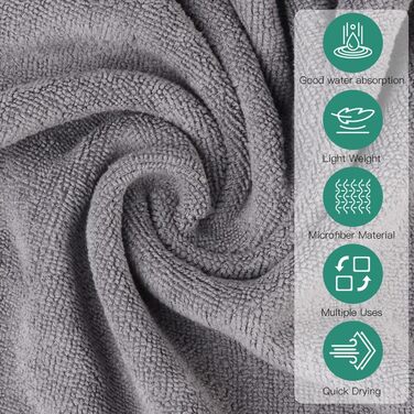 Мікрофібровий рушник URAQT, набір 12 шт. Швидковисихаючі рушники з мікрофібри для сауни, фітнесу, спорту, подорожей - рушник для фітнесу, спортивний рушник, пляжний рушник, 30x30 см