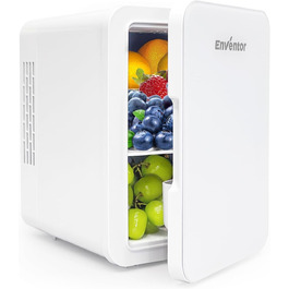 Mini холодильник Enventor 10L, 220V/12V: портативний холодильник/грілка для авто, подорожей, косметики, напоїв та їжі (білий)