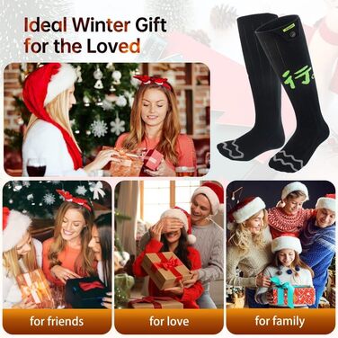 Електричні гріючі шкарпетки для жінок та чоловіків, USB, 4 режими температури, керування через додаток, для активного відпочинку (походи, катання на лижах, кемпінг, риболовля), XL