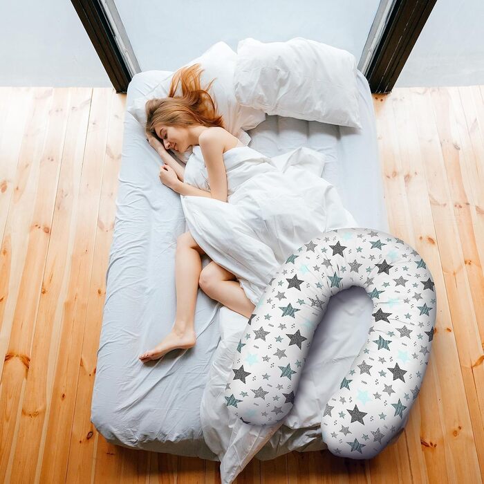 Подушка для вагітних Amilian Stillkissen 170 см XXL - подушка для сну на боці, підтримка тіла, Body Pillow для годування (Тюрковий)