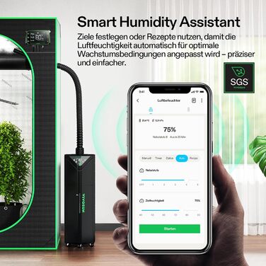 Зволожувач повітря VIVOSUN для рослин, AeroStream H05, 19л, ультразвуковий, тихий (24дБ), 360°