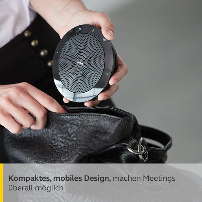 Jabra Speak 510: Портативна Bluetooth колонка для конференцій, чорна. Підключення до ноутбука, смартфона, планшета через USB