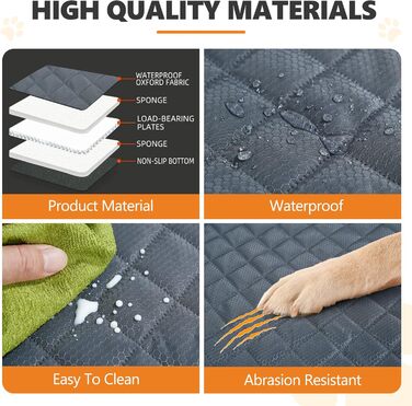 Захисний килимок для автосидіння собаки, водовідштовхувальний, анти-царапин, нековзний, сірий