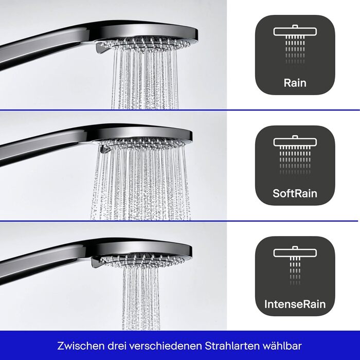 Душова лійка Duravit Universal з 3 режимами (Rain, Intense, Soft), ручна душова насадка Ø 110 mm, економія води MinusFlow, легко чиститься, хром